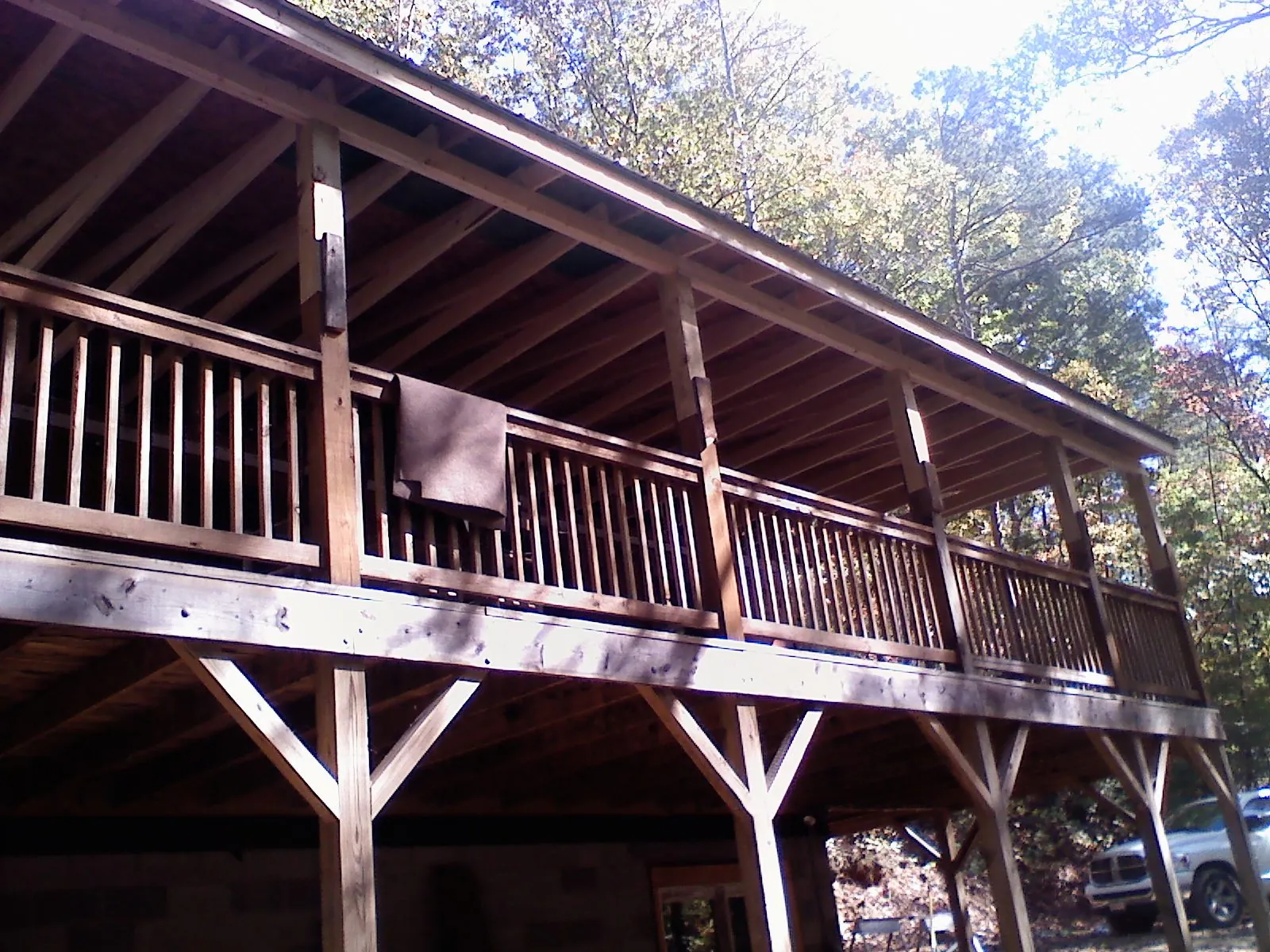 Timber framing under a new elevated porch and deck — Roof Leak Repair in Waring by Roofing Brothers